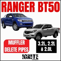 Ford Ranger Exhaust PX / Mazda BT50 Rear Bolt On Muffler Delete Pipes