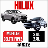 Toyota Hilux Exhaust Rear Bolt On Muffler Eliminator Pipes KUN & GUN Series