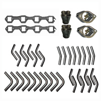 Ford Windsor 289 302 351 V8 Extractor 4-1 Kit 1 3/4" Mandrel Bends Plates Cones