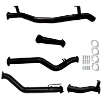 Toyota Landcruiser Exhaust 79 Series V8 D/Cab Turbo Back No Cat & Straight Pipe Only Black Aluminised Steel