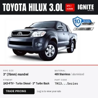 Toyota Hilux N70 Exhaust 3L D4D 3" Turbo Back Systems
