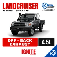 Toyota Landcruiser Exhaust 79 Series Single Cab 3", 3.5" & 4" DPF Back Systems & 4" to 3" Dual Exhausts